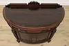 Tudor Design Antique Rosewood & Walnut Demilune Bar Rockford (9)