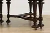 Tudor Antique Carved Rosewood & Walnut Dining Table 2 Leaves (10)