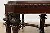 Tudor Antique Carved Rosewood & Walnut Dining Table 2 Leaves (13)