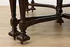 Tudor Antique Carved Rosewood & Walnut Dining Table 2 Leaves (15)