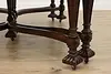 Tudor Antique Carved Rosewood & Walnut Dining Table 2 Leaves (16)