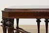 Tudor Antique Carved Rosewood & Walnut Dining Table 2 Leaves (18)