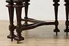 Tudor Antique Carved Rosewood & Walnut Dining Table 2 Leaves (20)