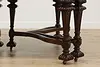 Tudor Antique Carved Rosewood & Walnut Dining Table 2 Leaves (21)