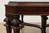 Tudor Antique Carved Rosewood & Walnut Dining Table 2 Leaves (24)