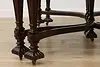 Tudor Antique Carved Rosewood & Walnut Dining Table 2 Leaves (26)