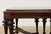 Tudor Antique Carved Rosewood & Walnut Dining Table 2 Leaves (7)