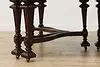 Tudor Antique Carved Rosewood & Walnut Dining Table 2 Leaves (9)