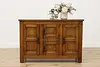 Dutch Antique 1840s Oak Kitchen Cabinet Hall or TV Console (2)