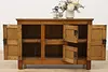 Dutch Antique 1840s Oak Kitchen Cabinet Hall or TV Console (4)