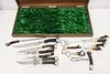 Hasselbring 13 Pc Stag Antler & Sterling Knives Serving Set (6)