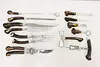 Hasselbring 13 Pc Stag Antler & Sterling Knives Serving Set (8)