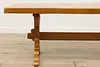 Trestle Base Dutch Vintage Oak Farmhouse Dining Table (10)