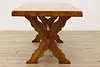 Trestle Base Dutch Vintage Oak Farmhouse Dining Table (12)