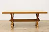 Trestle Base Dutch Vintage Oak Farmhouse Dining Table (3)