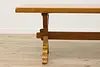 Trestle Base Dutch Vintage Oak Farmhouse Dining Table (4)