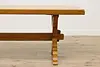 Trestle Base Dutch Vintage Oak Farmhouse Dining Table (5)