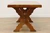 Trestle Base Dutch Vintage Oak Farmhouse Dining Table (6)