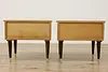 Pair Midcentury Modern Vintage Maple Nightstands End Tables (10)