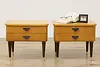 Pair Midcentury Modern Vintage Maple Nightstands End Tables (2)