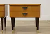 Pair Midcentury Modern Vintage Maple Nightstands End Tables (8)