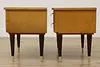 Pair Midcentury Modern Vintage Maple Nightstands End Tables (9)