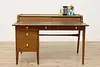 Midcentury Modern Vintage Walnut & Leather Desk, Drexel (2)