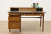 Midcentury Modern Vintage Walnut & Leather Desk, Drexel (4)