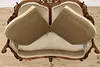 Swedish Antique Hand Carved Walnut & Mohair Loveseat or Sofa (11)