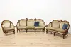 Swedish Antique Hand Carved Walnut & Mohair Loveseat or Sofa (3)