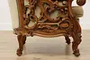 Swedish Antique Hand Carved Walnut & Mohair Library Chair (16)