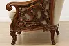 Swedish Antique Hand Carved Walnut & Mohair Sofa (12)