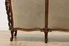 Swedish Antique Hand Carved Walnut & Mohair Sofa (17)