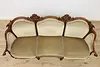 Swedish Antique Hand Carved Walnut & Mohair Sofa (9)