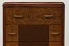 Art Deco Vintage Faux Walnut Tall Boy Dresser or Chest (7)