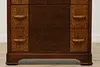 Art Deco Vintage Faux Walnut Tall Boy Dresser or Chest (8)