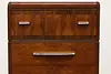 Art Deco Vintage Walnut Highboy Dresser or Tall Chest (8)