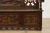 Renaissance Antique Oak Hall Bench, King Richard Lion Heart (13)