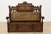 Renaissance Antique Oak Hall Bench, King Richard Lion Heart (4)