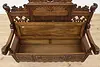 Renaissance Antique Oak Hall Bench, King Richard Lion Heart (5)