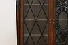 Hungarian Antique Ebony & Burl Office Bookcase, Carved Busts (10)