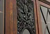 Hungarian Antique Ebony & Burl Office Bookcase, Carved Busts (24)