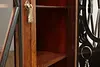 Hungarian Antique Ebony & Burl Office Bookcase, Carved Busts (25)