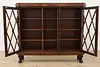 Hungarian Antique Ebony & Burl Office Bookcase, Carved Busts (5)