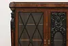 Hungarian Antique Ebony & Burl Office Bookcase, Carved Busts (8)