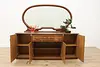 Italian Art Deco Design Faux Burl Sideboard Buffet or Bar (6)