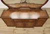 Italian Art Deco Design Faux Burl Sideboard Buffet or Bar (9)