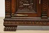 Renaissance Antique Oak Sideboard Buffet Bar, Tavern Scenes (16)