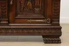 Renaissance Antique Oak Sideboard Buffet Bar, Tavern Scenes (19)