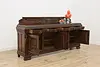 Renaissance Antique Oak Sideboard Buffet Bar, Tavern Scenes (3)